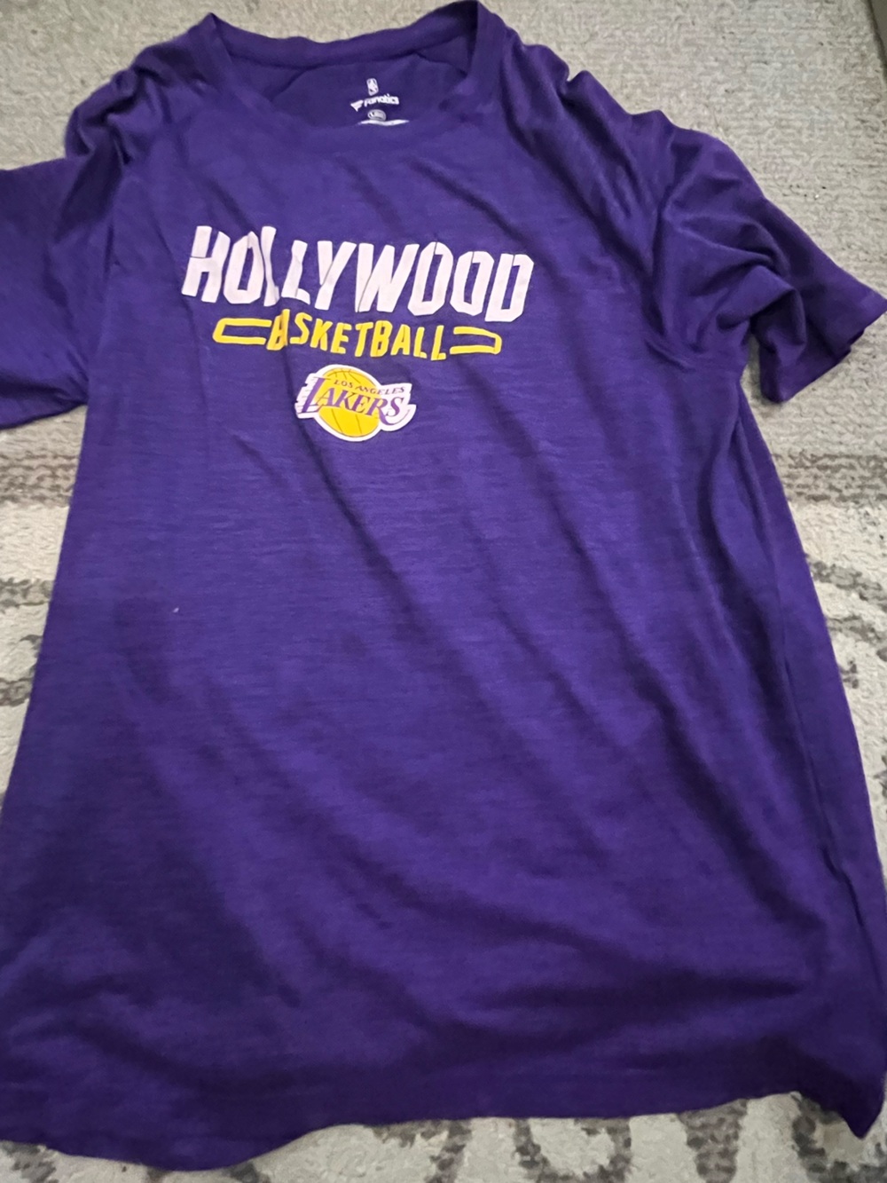 Fanatics Purple Hollywood Basketball Short Sleeve Tee